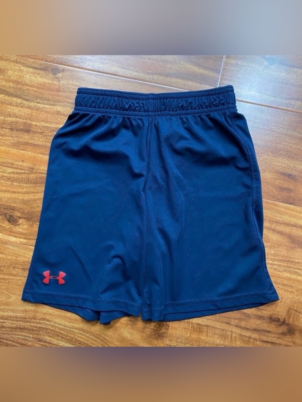 3/$25 Under Armour Boys Navy Blue Heat Gear Basketball Shorts Size 6 Activewear